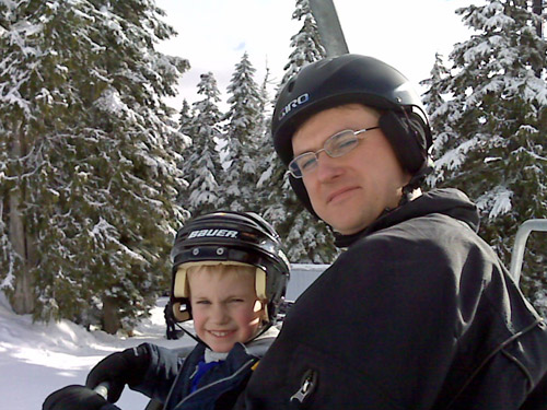 sascha and toby on the lift