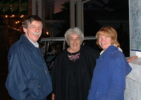 colin, nanny and joyce at the bus stop in old key west