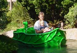 daddy and toby on the fairytale boat ride