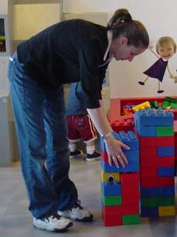 mommy building with BIG lego