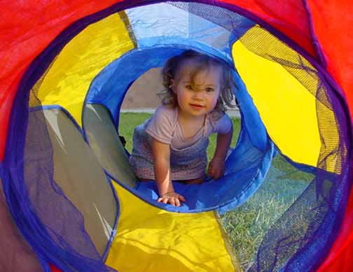 aly in her new tunnel