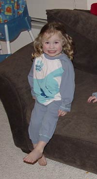 aly in her blue's clues pjs