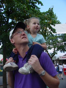 aly on daddy's shoulder