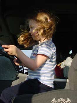 aly in the fire truck