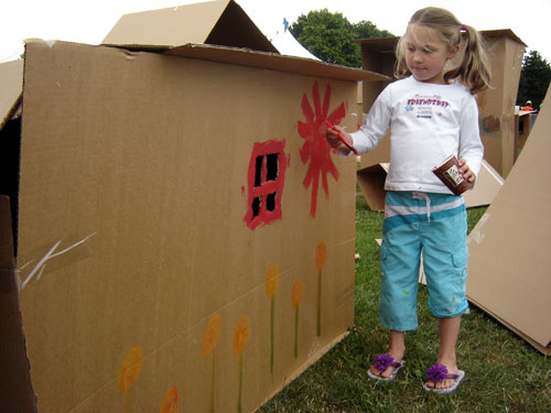 cardboard house