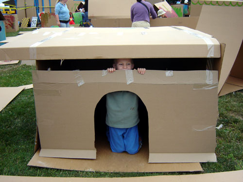 cardboard house