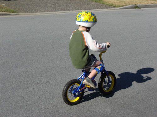 toby riding his bike