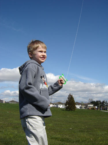 toby flying his kite