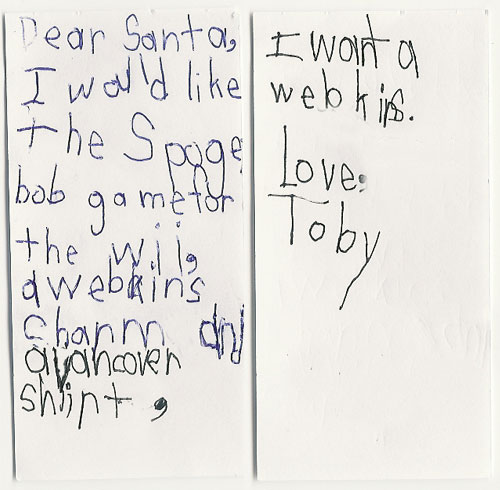 toby's letter to santa