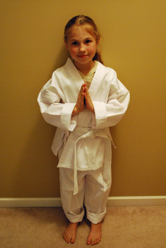 aly in her karate robes