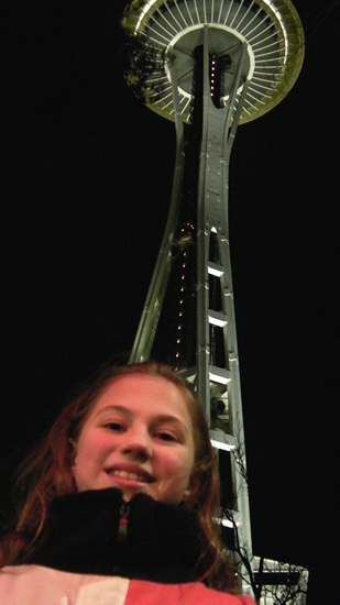 aly at the space needle