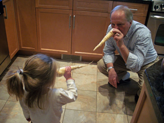 zoe and grandad's parsnip noses