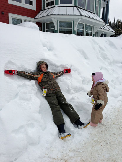 vertical snow angel